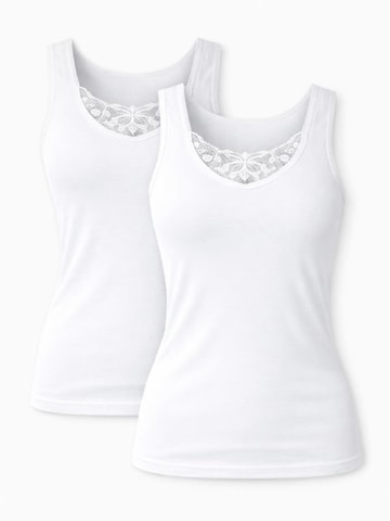 Cocain Underwear Undershirt 'Vollachsel mit breiten Trägern' in White: front