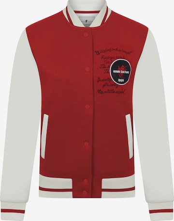 DENIM CULTURE Prehodna jakna 'CECILIE ' | rdeča barva: sprednja stran