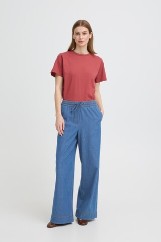 ICHI Wide leg Jeans in Blauw