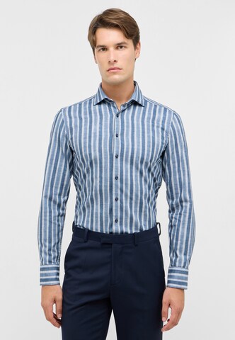 ETERNA Slim fit Overhemd in Blauw: voorkant
