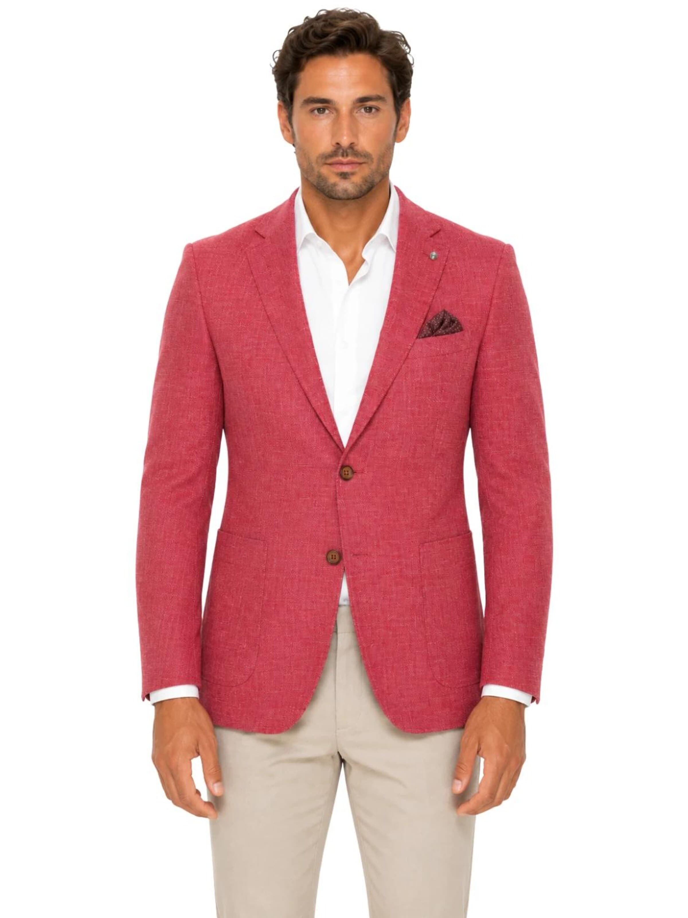 Guild Super Slim Fit Business Blazer 'Extra Slim fit Herren Sakko' in Red: front