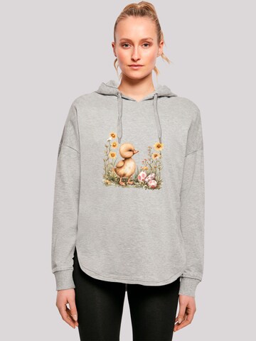F4NT4STIC Sweatshirt 'Niedliche Enten Ostereier' in Grau: Vorderseite