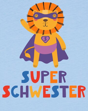 T-Shirt 'Löwe Superschwester' watabout.kids en bleu