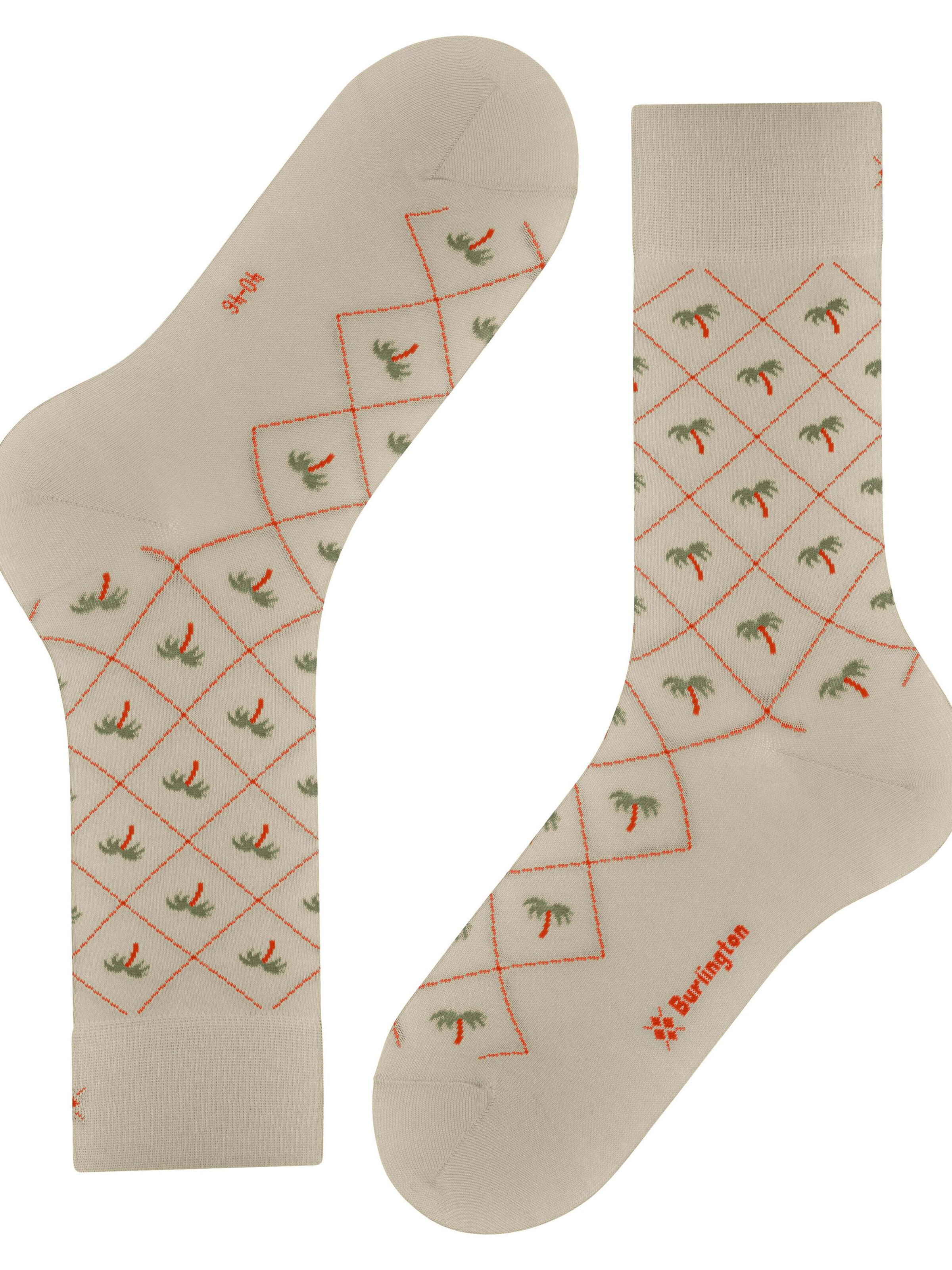 BURLINGTON Socks 'Palm Tree' in Grey