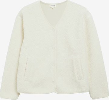 s.Oliver Fleece jas in Beige: voorkant
