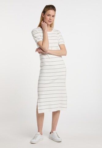 DreiMaster Maritim - Vestido de punto en blanco