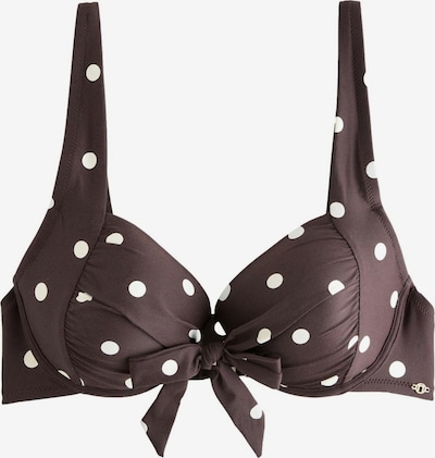 Next Bikinitoppi värissä tummanruskea / valkoinen, Tuotenäkymä