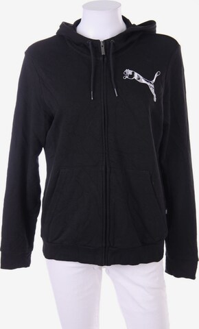 PUMA Sweatshirt & Zip-Up Hoodie in L in Black: front
