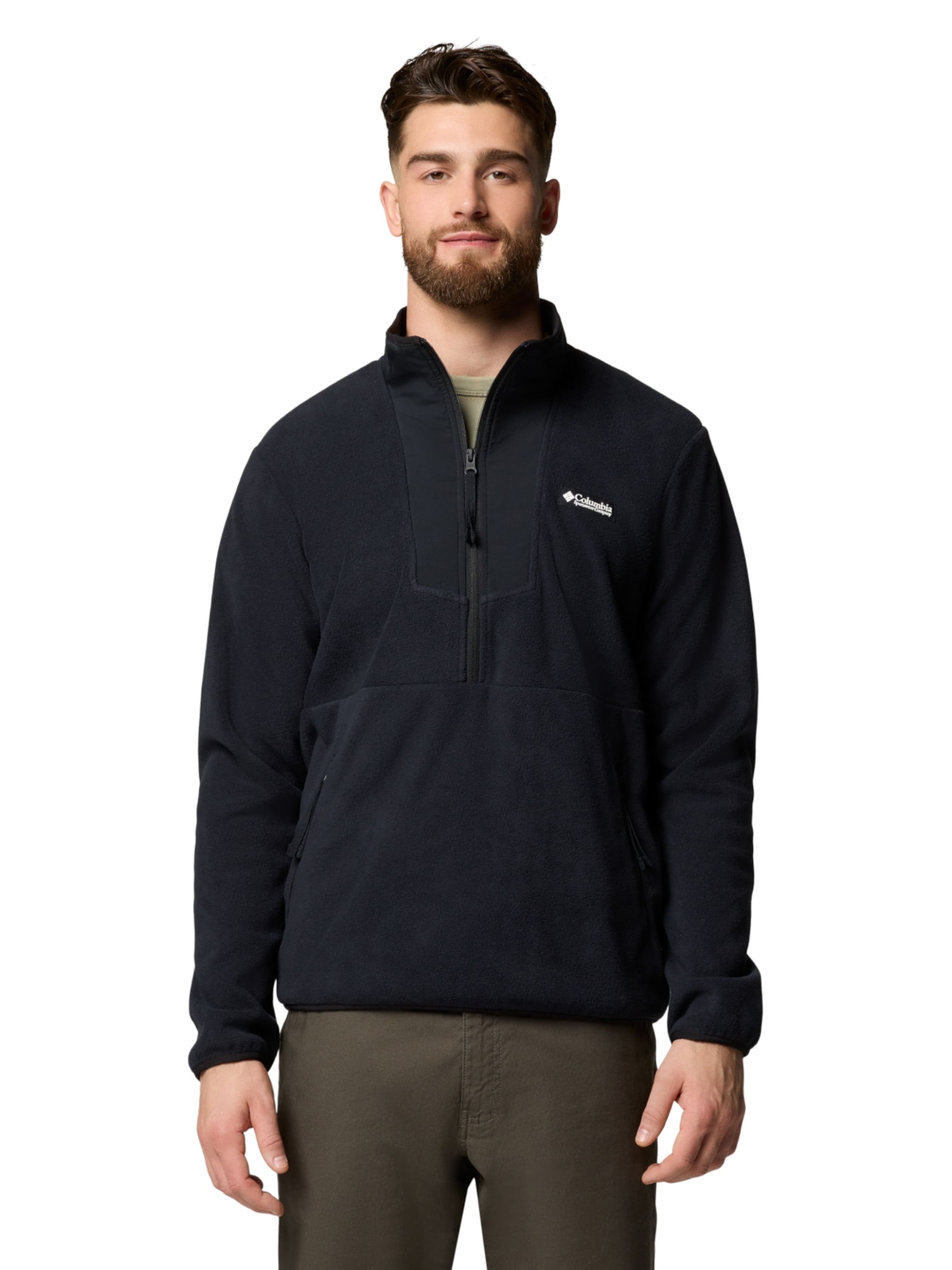 COLUMBIA Fleece Jacket 'Columbia Sequoia Grove Half Zip Fleece' in Black: front