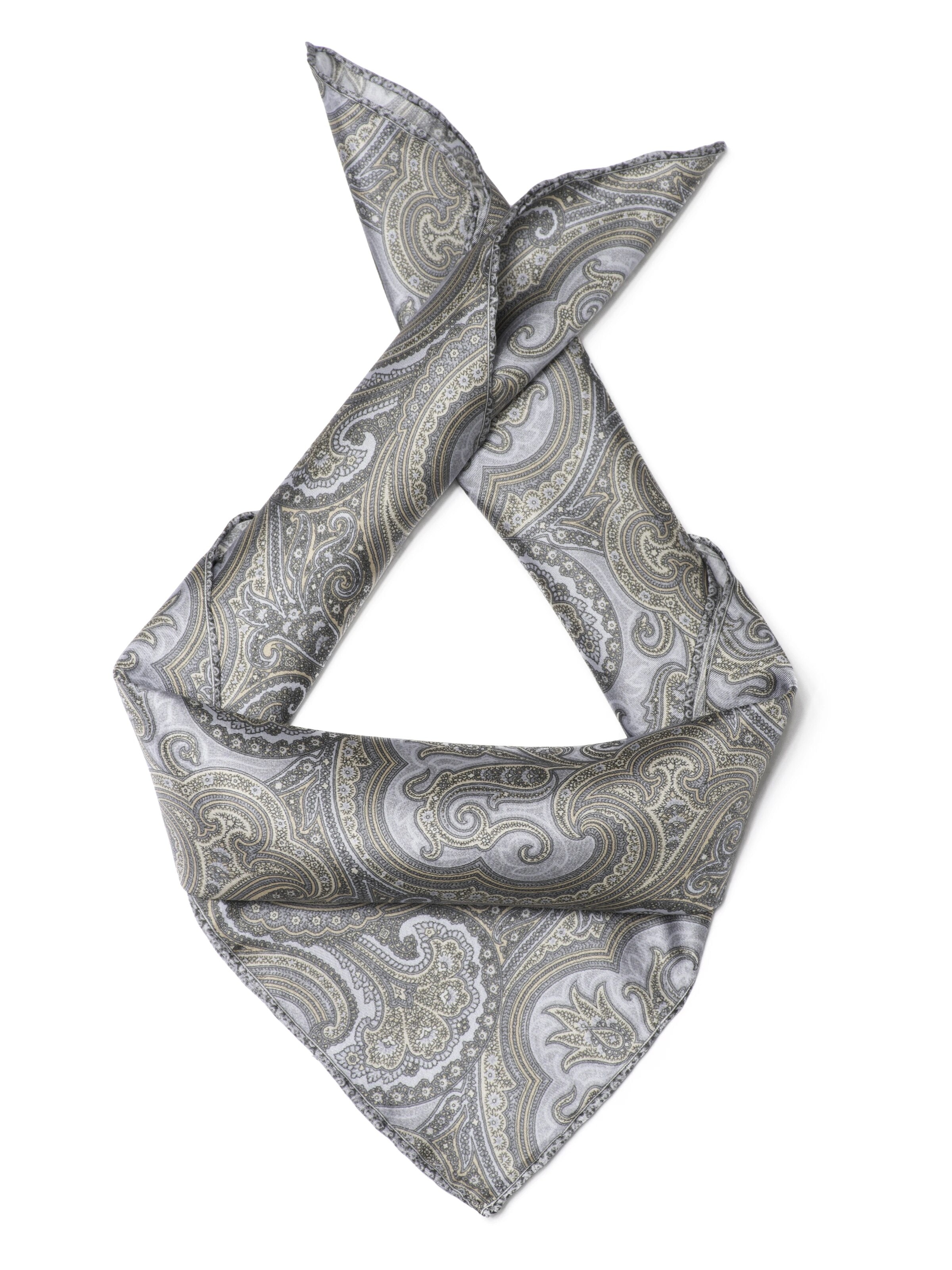 MayTree - Chal 'Herrenseidentuch Paisley Beige' en beige