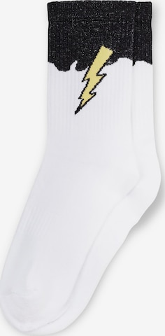 The Rad Black Kids - Meias 'Ombre Bolt Sock 2 Pack' em branco: frente