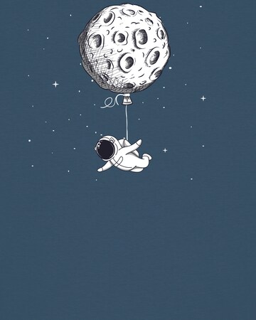 Maglietta ' Funny Spaceman ' di Watapparel in blu