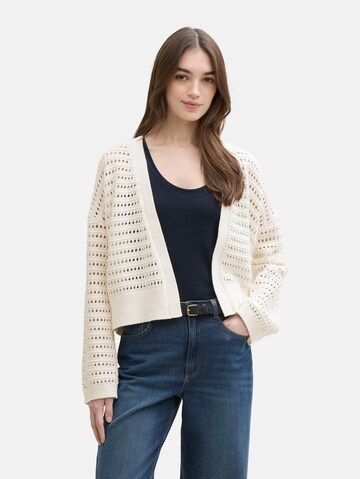 Cardigan TOM TAILOR DENIM en blanc : devant