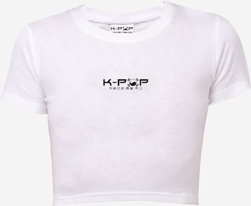 K-pop Paita 'Crop top' värissä valkoinen: etupuoli