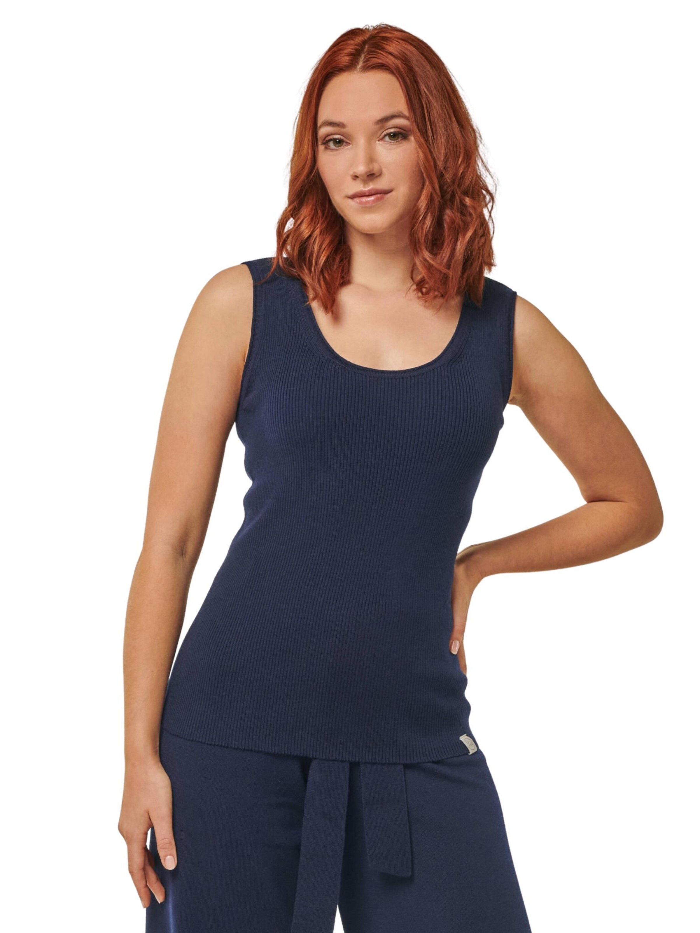Top in maglia 'TOP BLOSSOM - Geripptes Merino Top mit Rundhals' di YOU LOOK PERFECT in blu: frontale