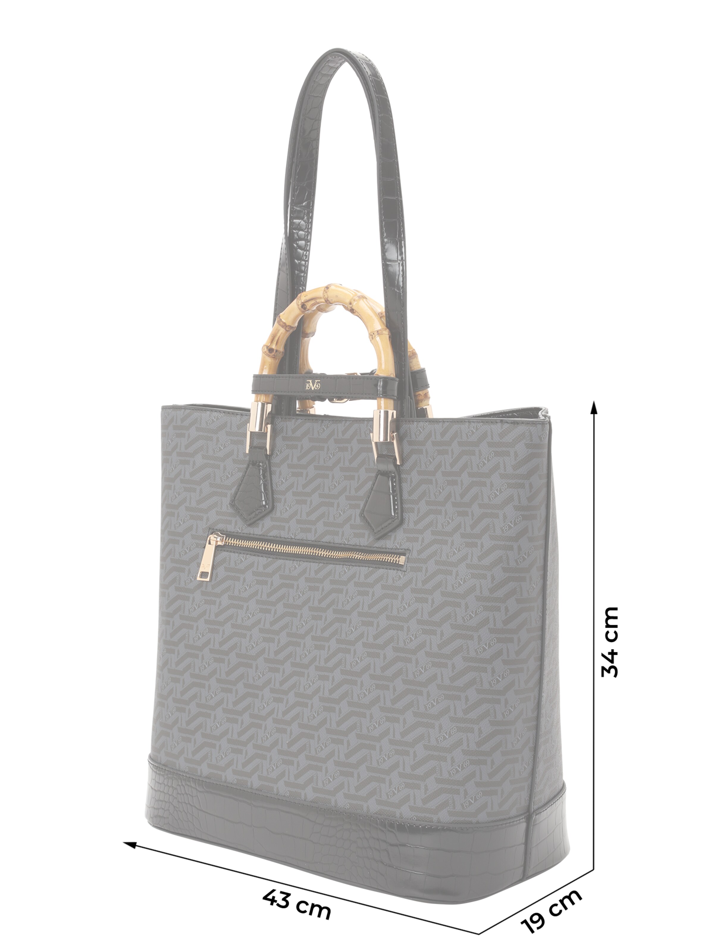 19V69 ITALIA "Чанта тип ""Shopper""" 'Reiko' в сиво