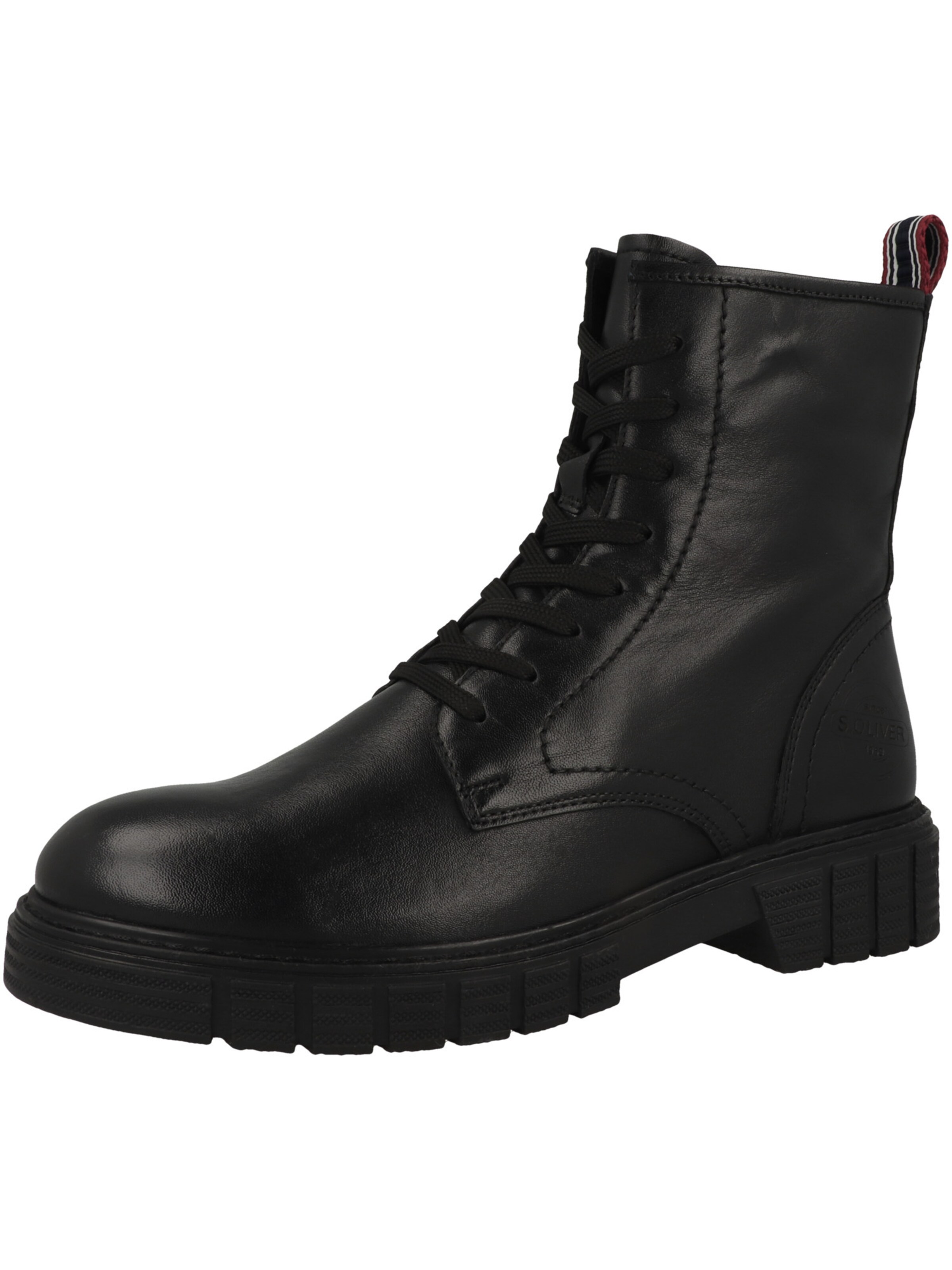 s.Oliver Schnürstiefelette in Schwarz: Vorderseite