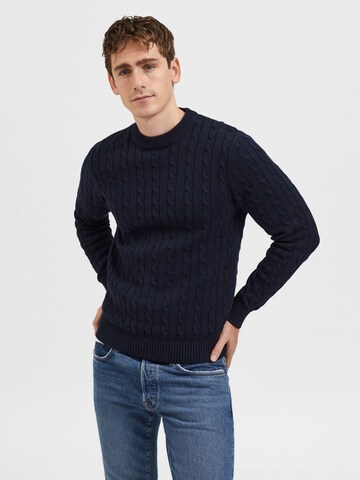 Pull-over SELECTED HOMME en bleu : devant