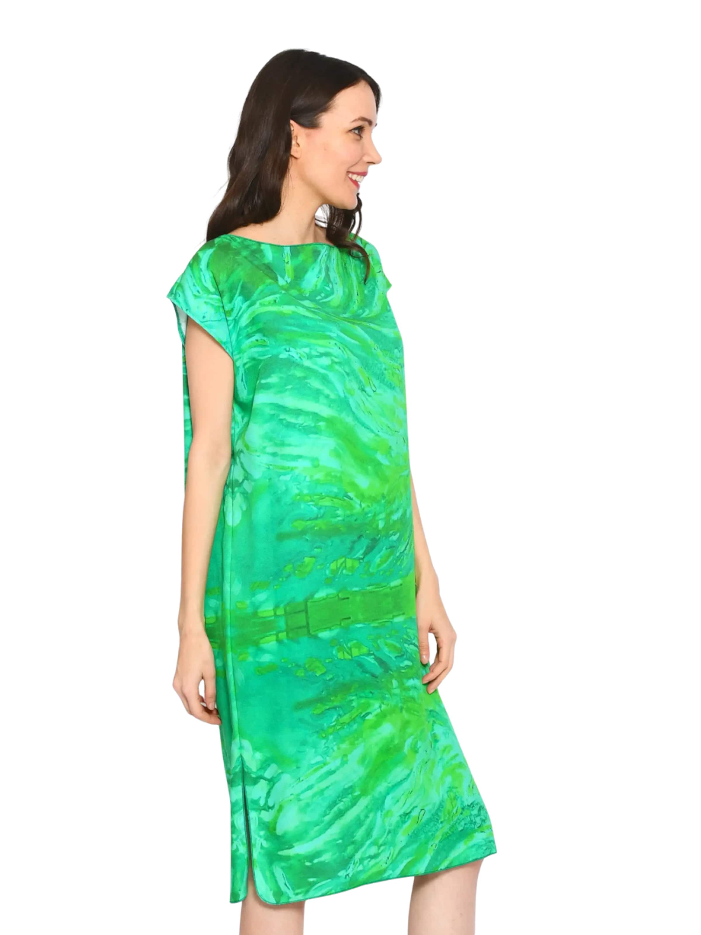Csillag Zsuzsi - Vestido talla grande 'Tree of life' en verde