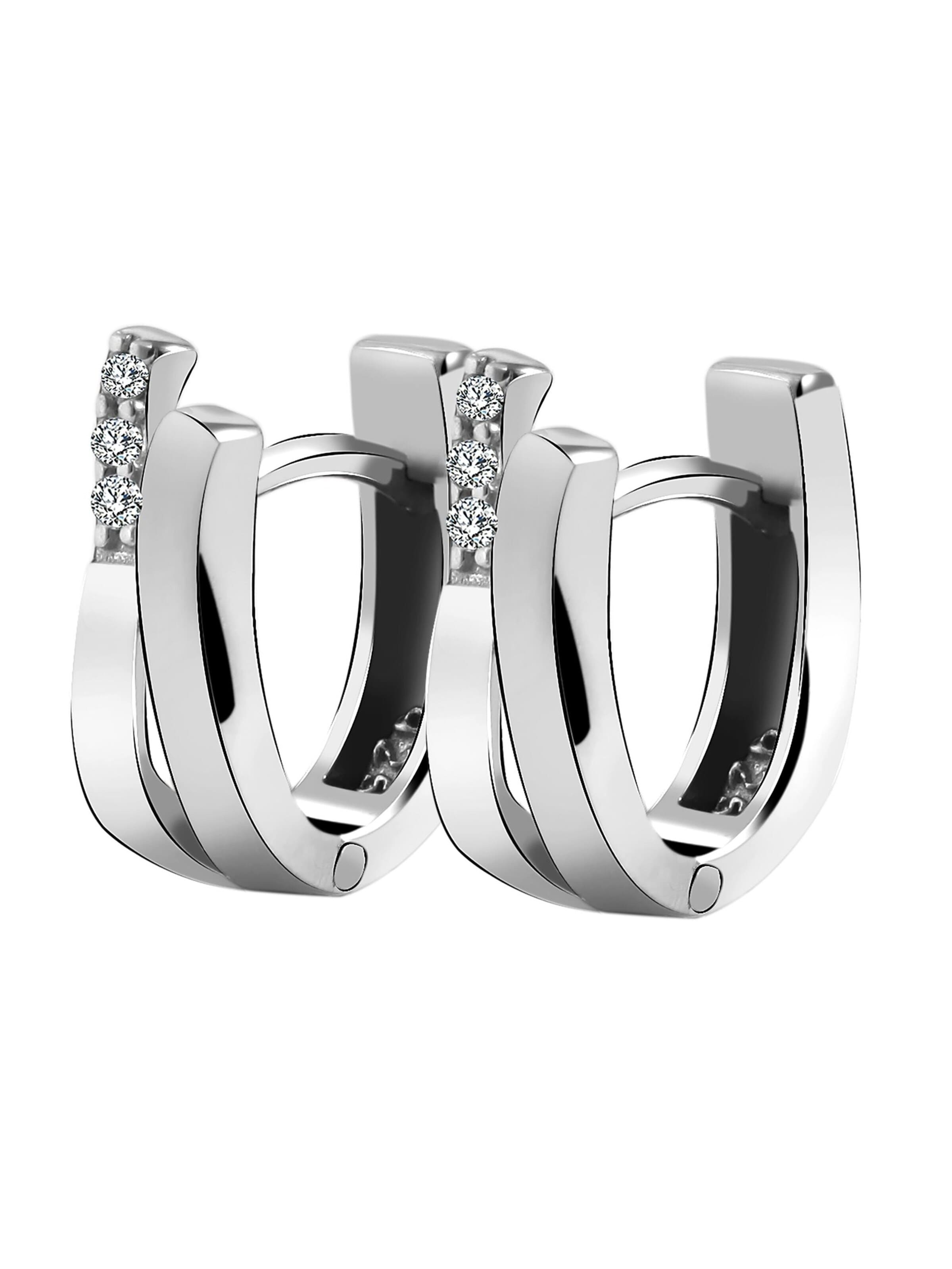 Akzent Earrings '"Benetta" aus 925 Sterlingsilber, rhodiniert, langlebig' in Silver