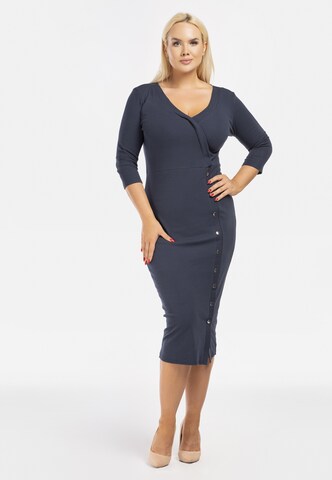 Karko Knitted dress 'ELIZABETH' in Blue: front