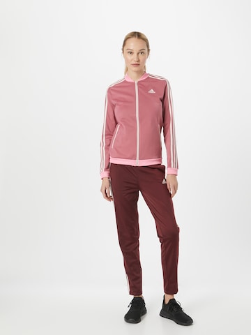 ADIDAS SPORTSWEAR - Fato de treino 'Essentials 3-Stripes' em rosa: frente