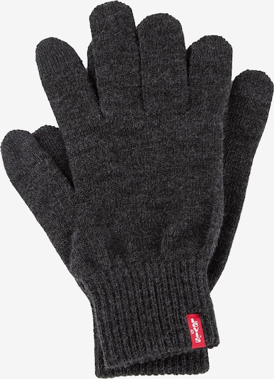 LEVI'S ® Fingerhandsker 'Ben' i mørkegrå / knaldrød / offwhite, Produktvisning