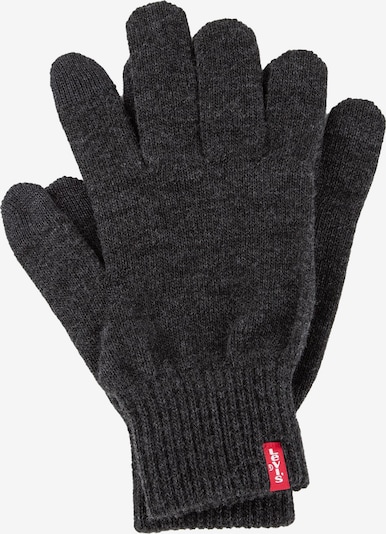 LEVI'S ® Full finger gloves 'Ben' in Dark grey / bright red / Off white, Item view