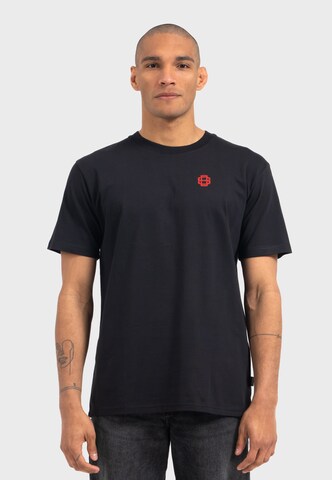 Oldskull T-Shirt 'Retro Pixel Battle Logo Graphic' in Schwarz: Vorderseite