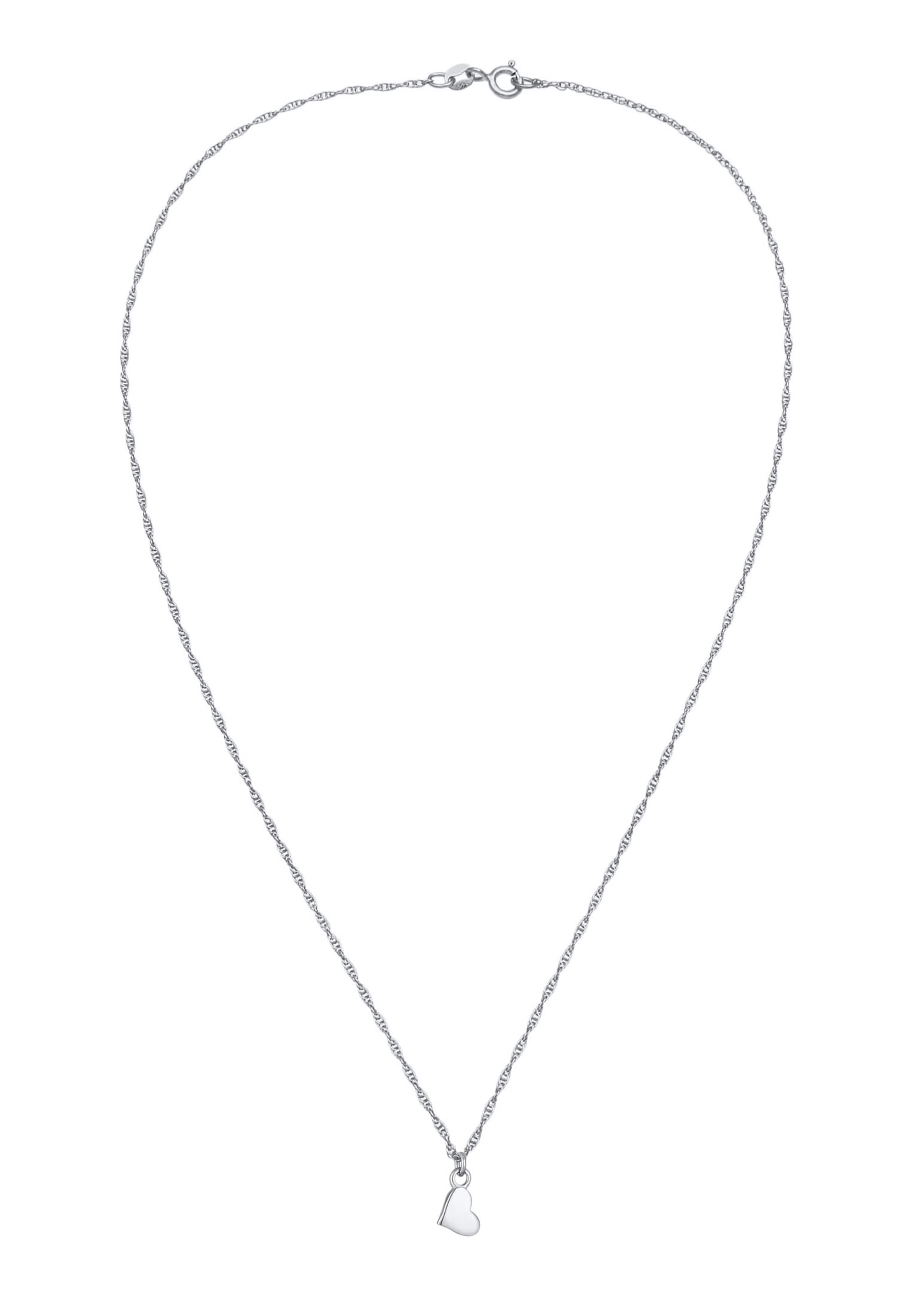 ELLI Ketting 'Herz' in Zilver: voorkant