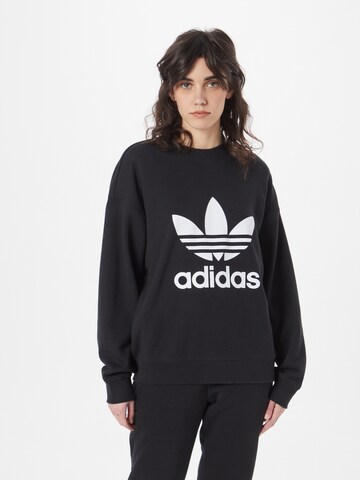 ADIDAS ORIGINALS Dressipluus 'Trefoil Crew', värv must: eest vaates