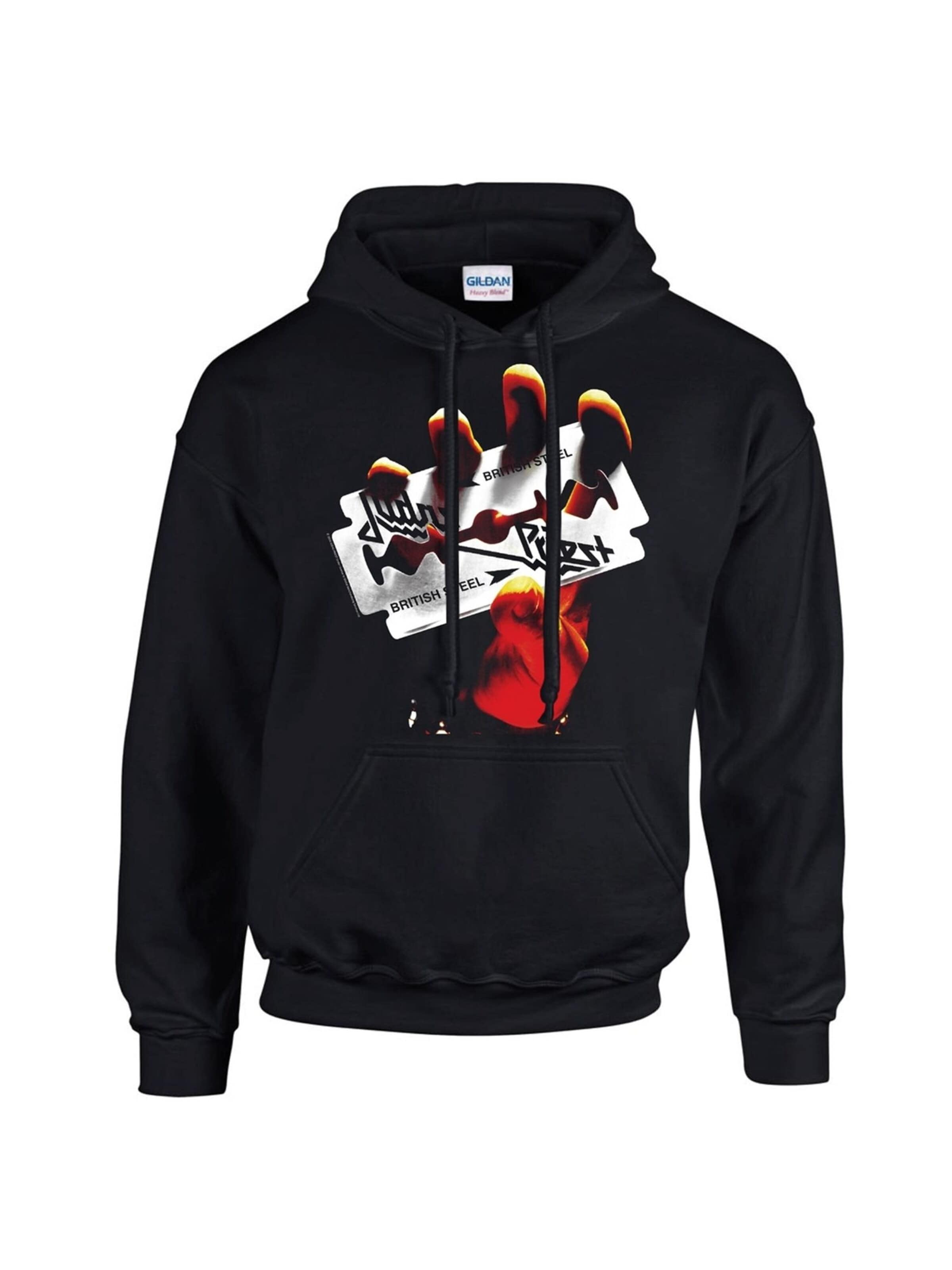 Judas Priest Sweatshirt 'Judas Priest British Steel Kapuzenpullover' in Black: front