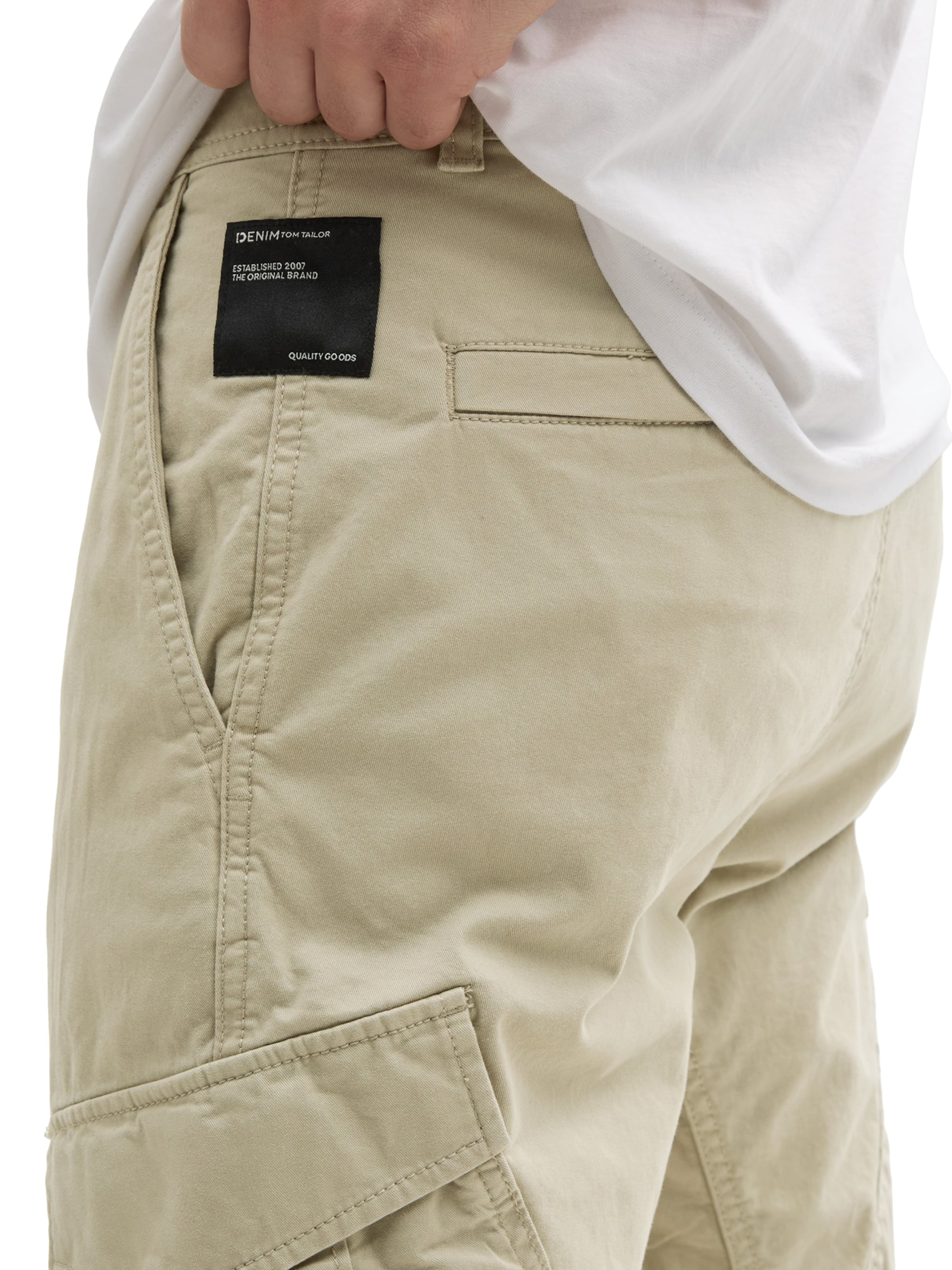 TOM TAILOR DENIM Tapered Cargobukser i beige
