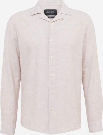 Only & Sons Button Up Shirt 'CAIDEN' in Beige: front