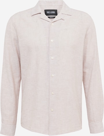 Only & Sons - Ajuste regular Camisa 'CAIDEN' en beige: frente