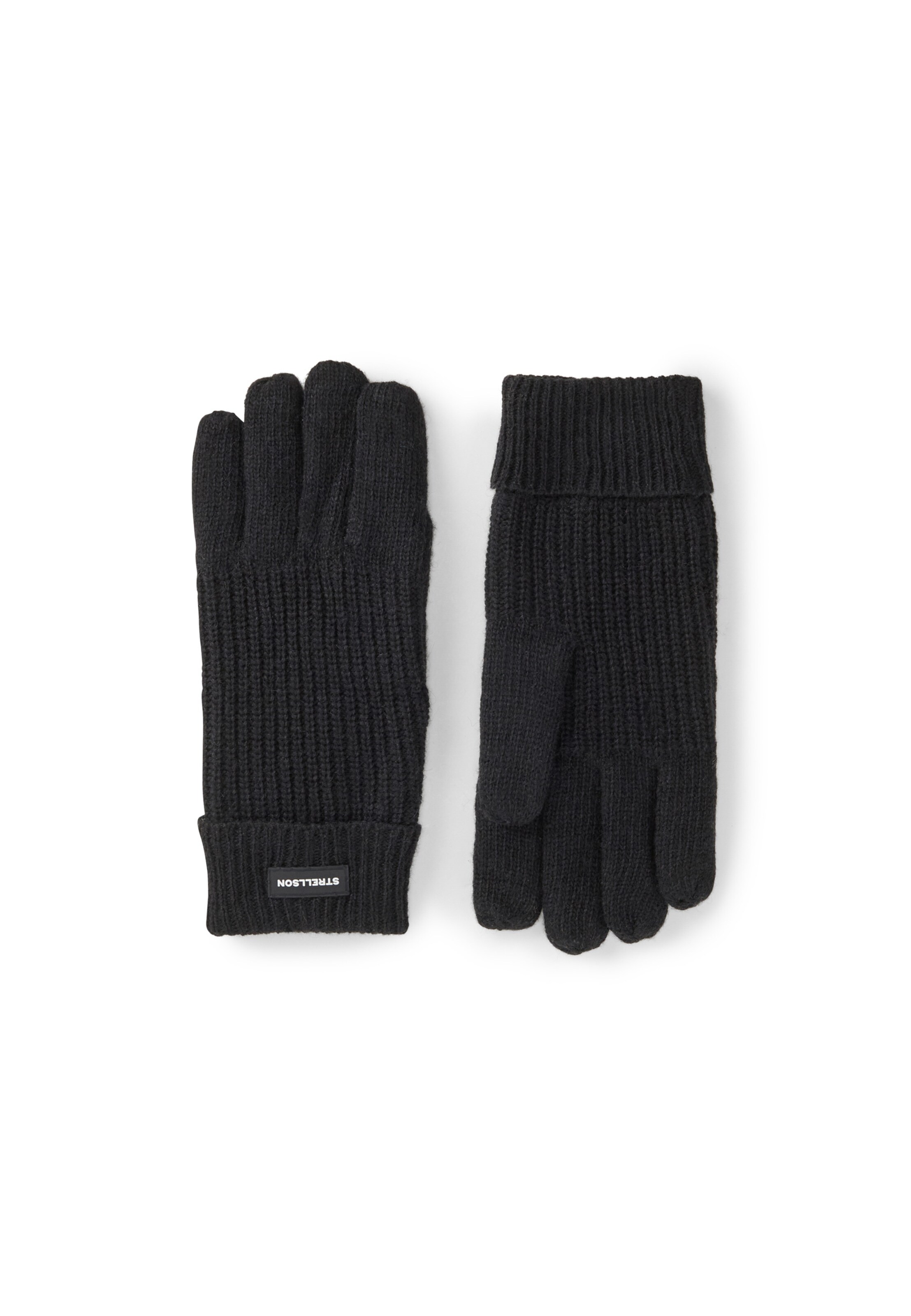 STRELLSON Full Finger Gloves ' Strickhandschuhe ' in Black