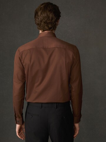 Next Regular fit Button Up Shirt in Brown