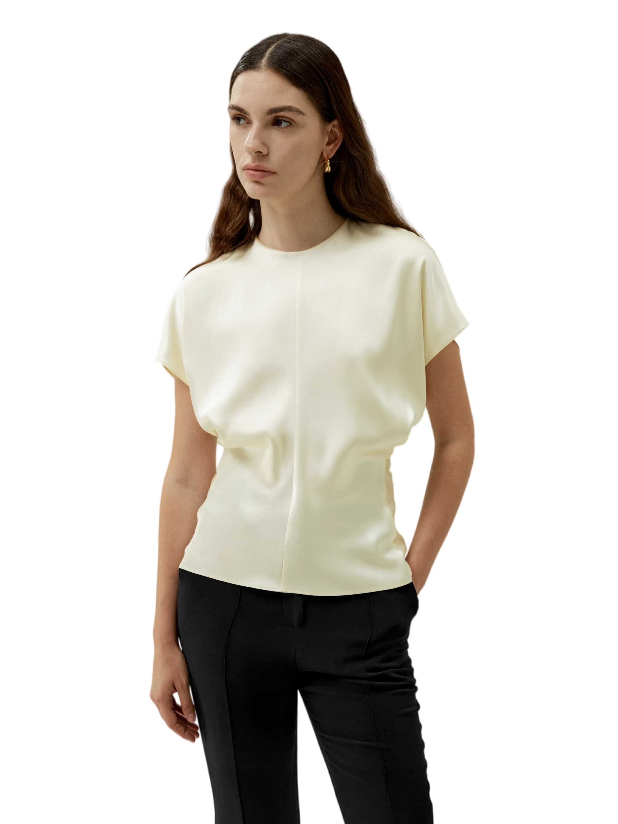 Lilysilk Blouse 'Seidentop mit kurzen Fledermausärmeln' in Wit
