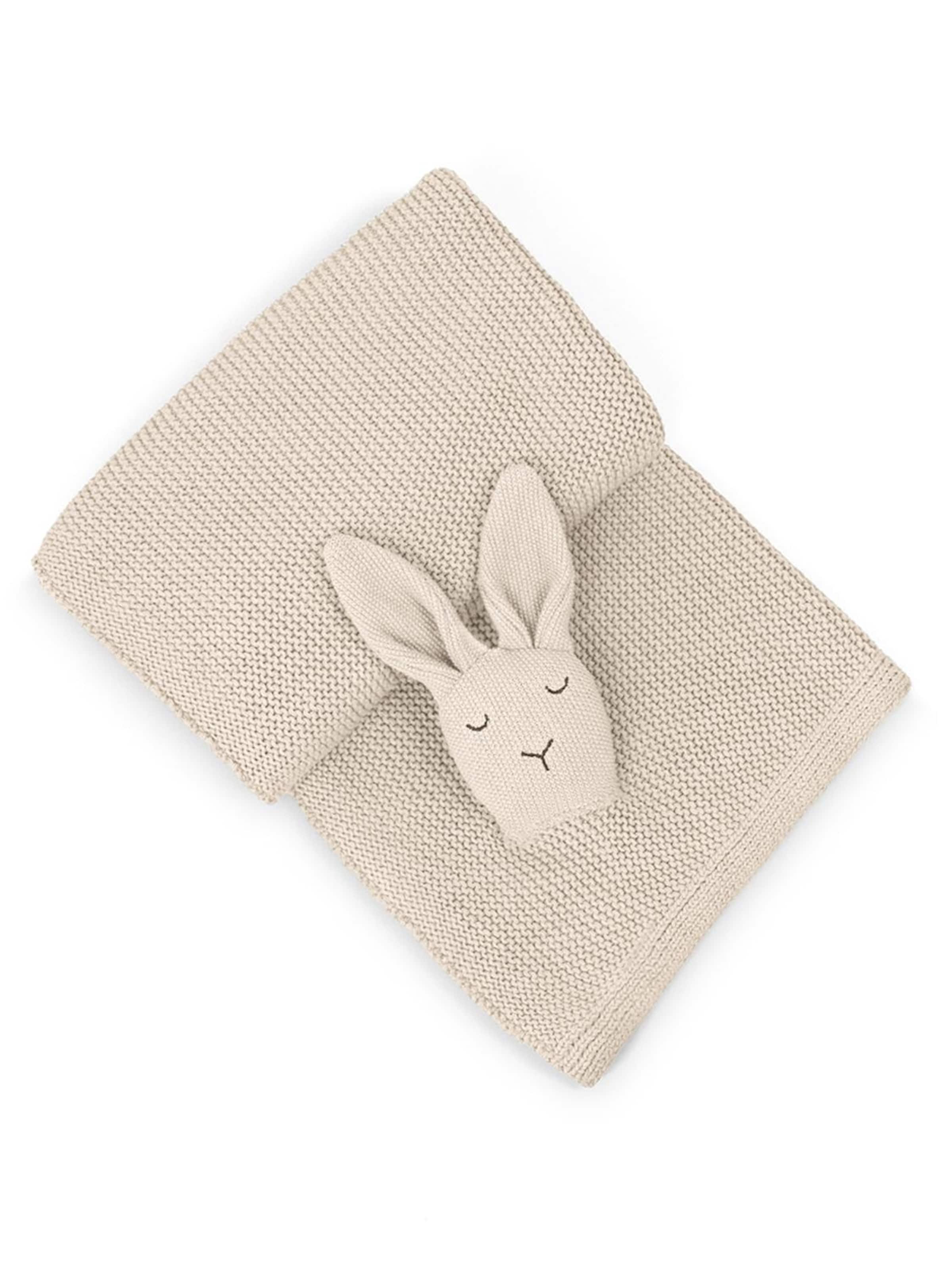 MYLILY Babydecke 'Hasenkopf'‌‌‌‌‌ in Beige: Vorderseite