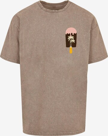 Merchcode Shirt 'Summer - Icecream' in Bruin: voorkant