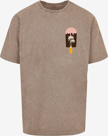 T-Shirt 'Summer - Icecream' Merchcode en marron : devant