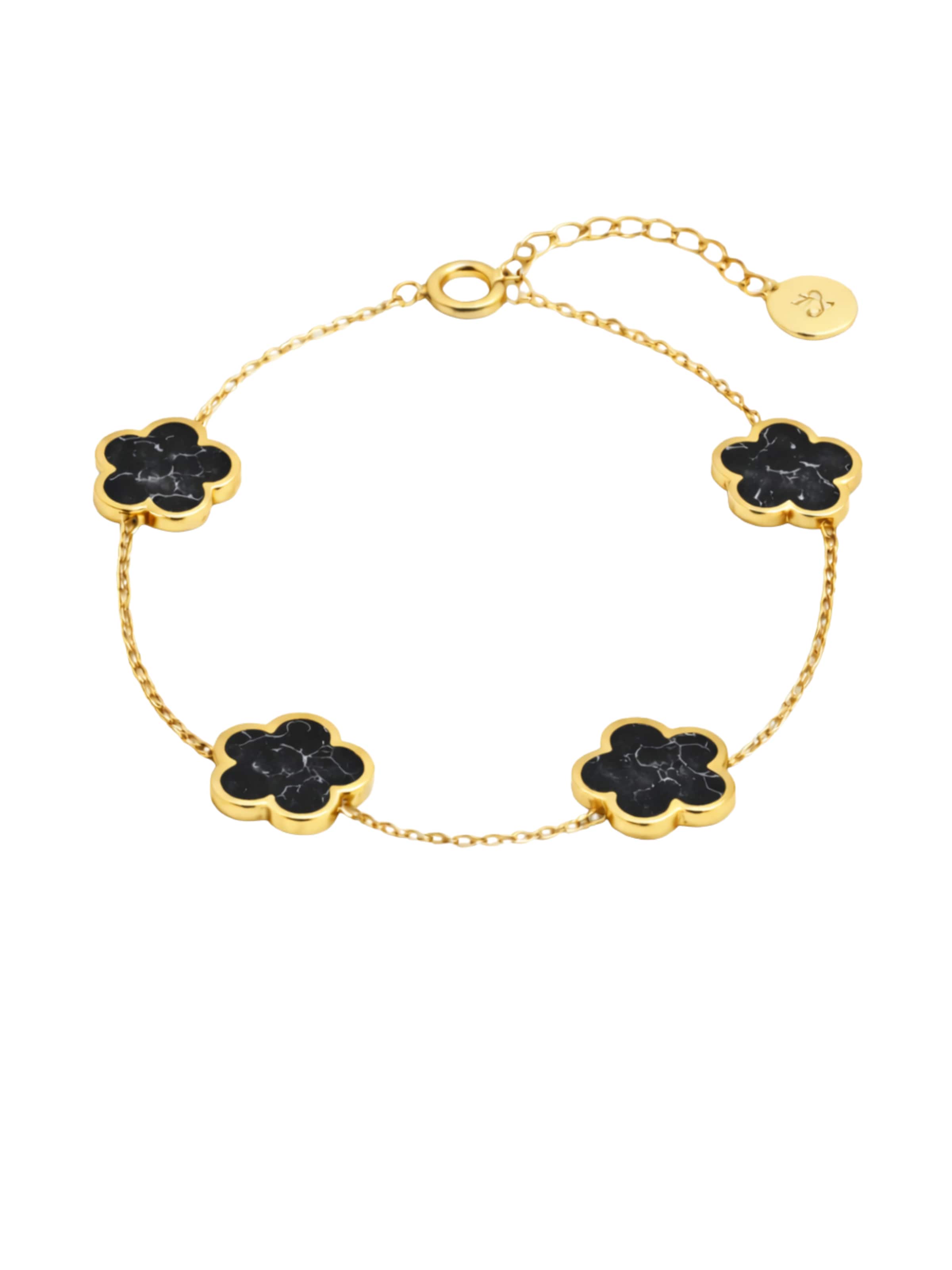 Pure Schmuck Bracelet 'Clover Marmor' in Gold: front
