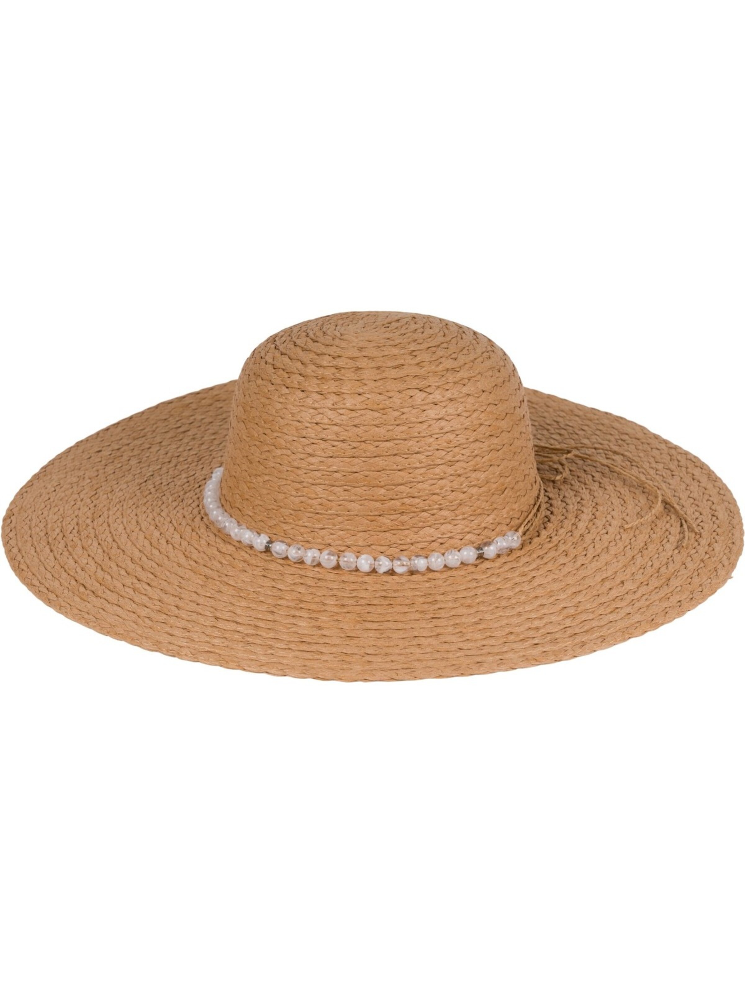 styleBREAKER Hut 'Papierstroh Sonnenhut Perlen Hutband'‌‌‌‌‌‌‌‌‌ in Braun