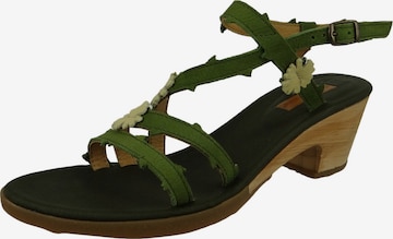 EL NATURALISTA Strap Sandals in Green: front