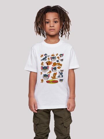 F4NT4STIC Shirt 'Tom And Jerry Many Faces' in Wit: voorkant