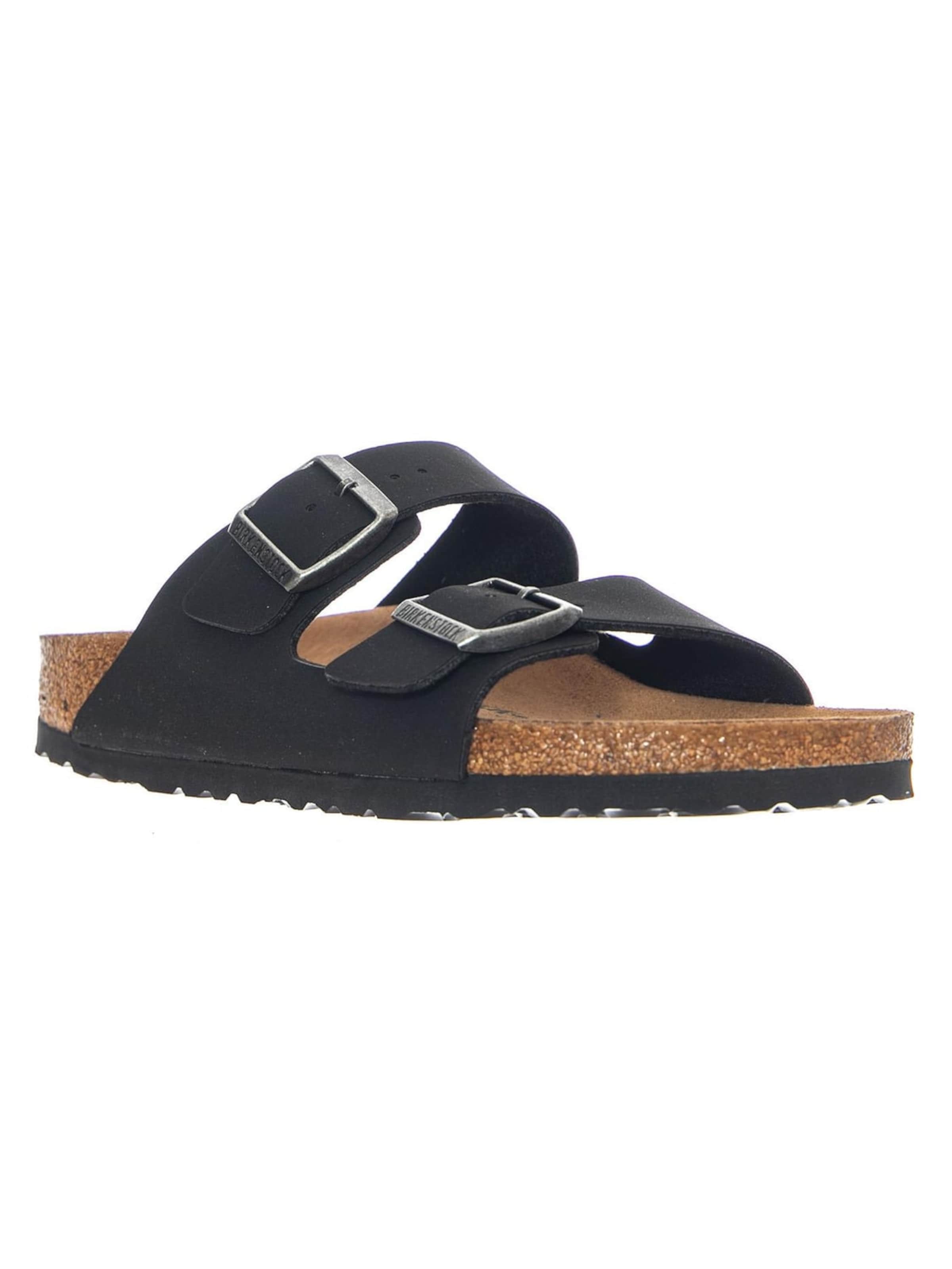 Sandalo 'Arizona Vegan Birkibuc Narrow Fit Earthy Black' di BIRKENSTOCK in nero: frontale