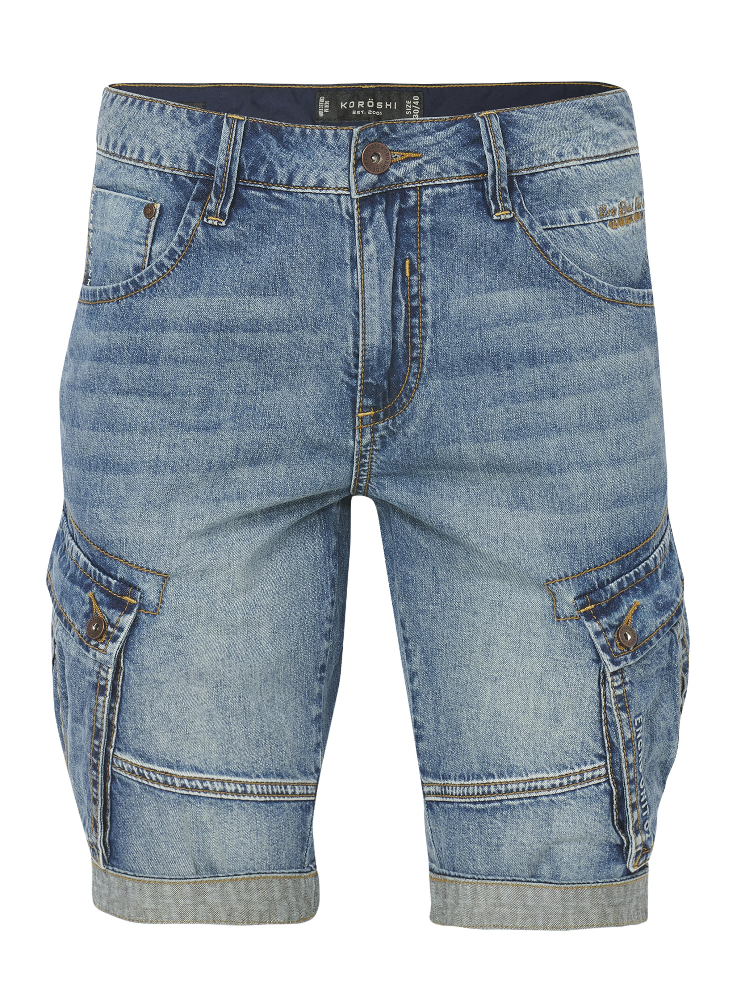 KOROSHI tavaline Klapptaskutega teksapüksid, värv sinine: eest vaates