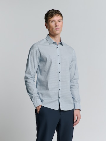 No Excess Slim fit Button Up Shirt in Blue: front