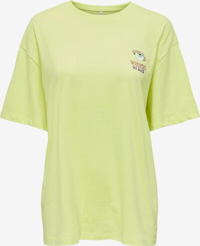 ONLY T-shirt oversize 'LIV' en jaune citron / violet foncé / orange / noir, Vue avec produit