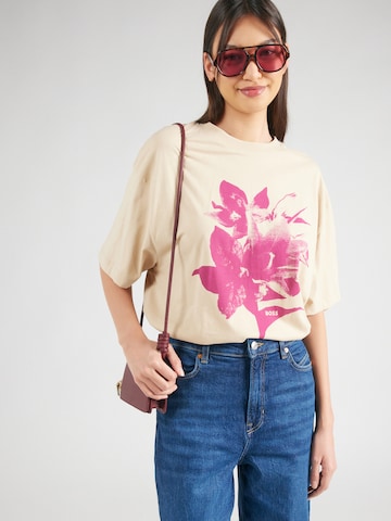 Tricou 'C_Eboyfriend_3' de la BOSS pe bej: față